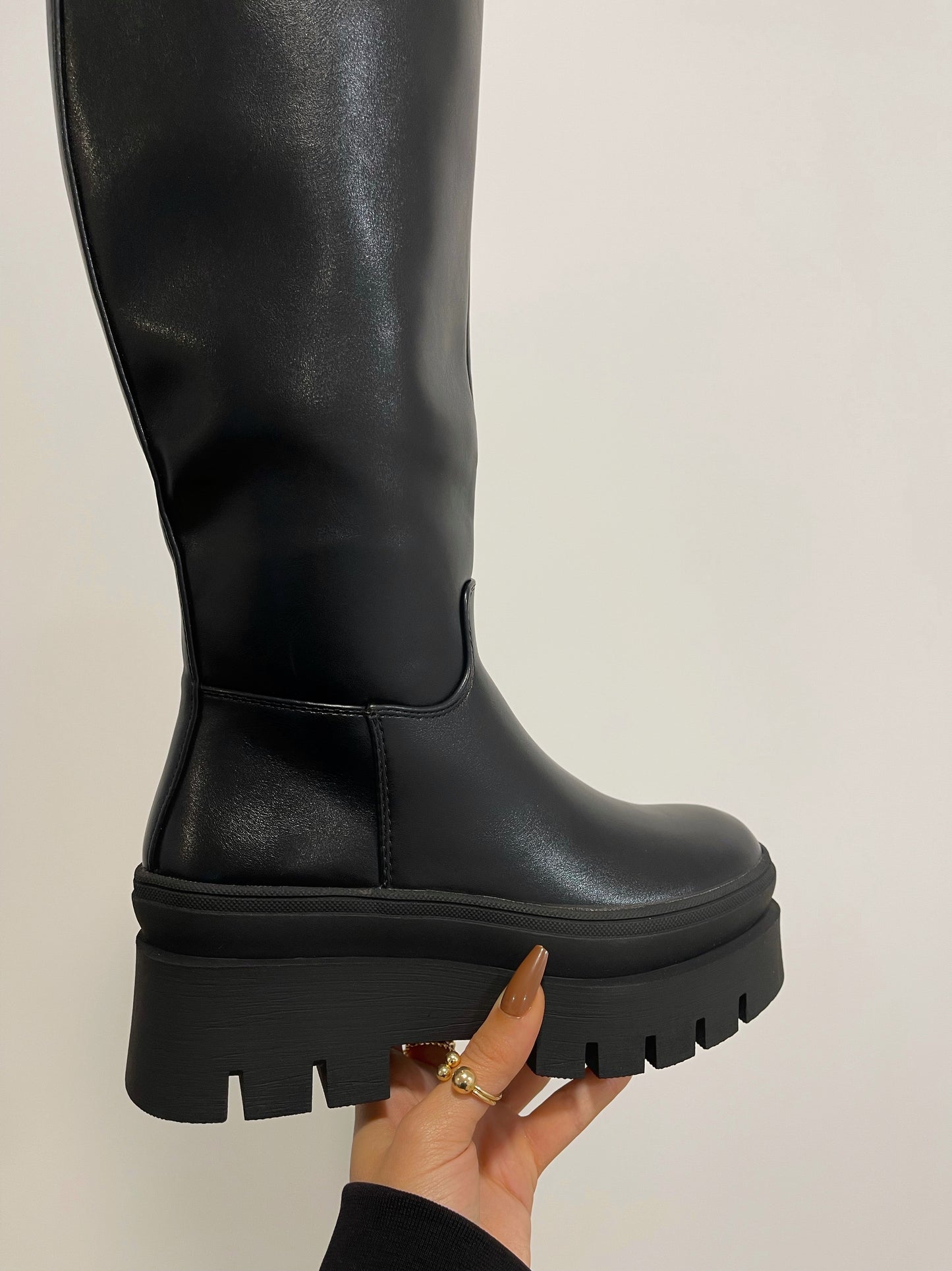 Bottes similicuir noir